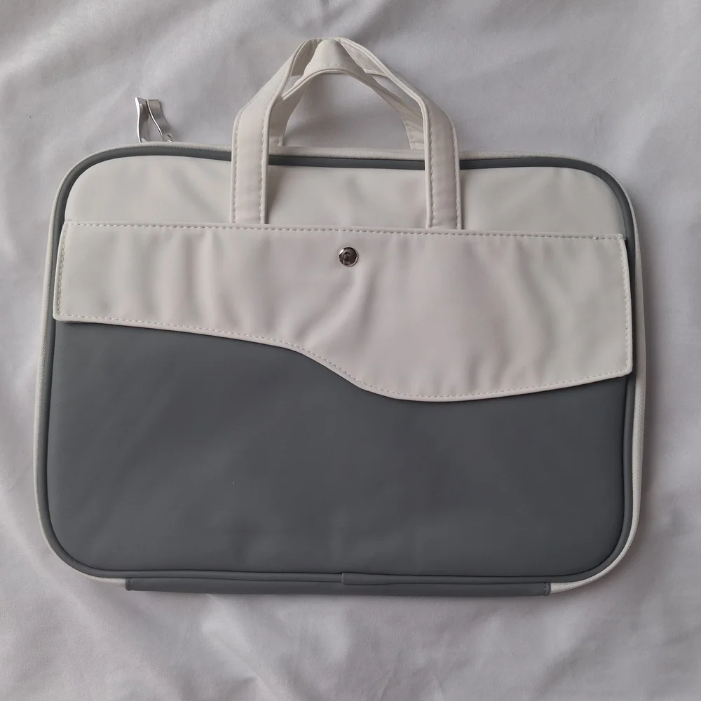 Stylish Gray and White Laptop Bag